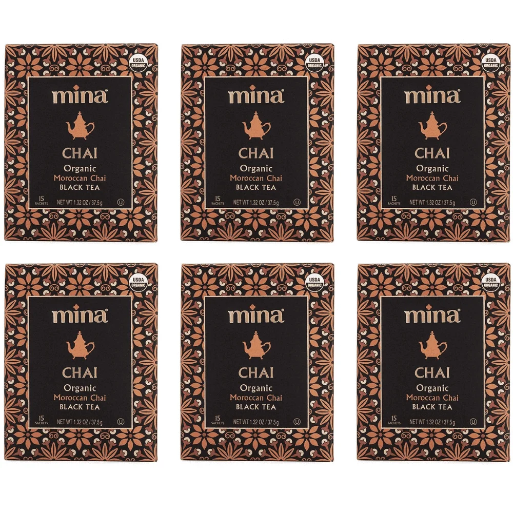 Moroccan Chai Organic Spiced Black Tea Bags Ginger- Cardamom