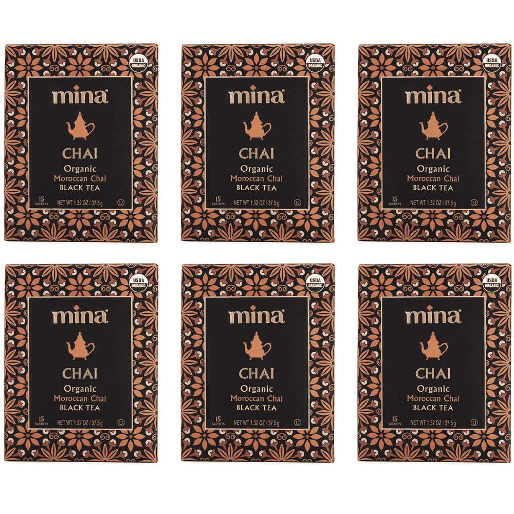Moroccan Chai Organic Spiced Black Tea Bags Ginger- Cardamom