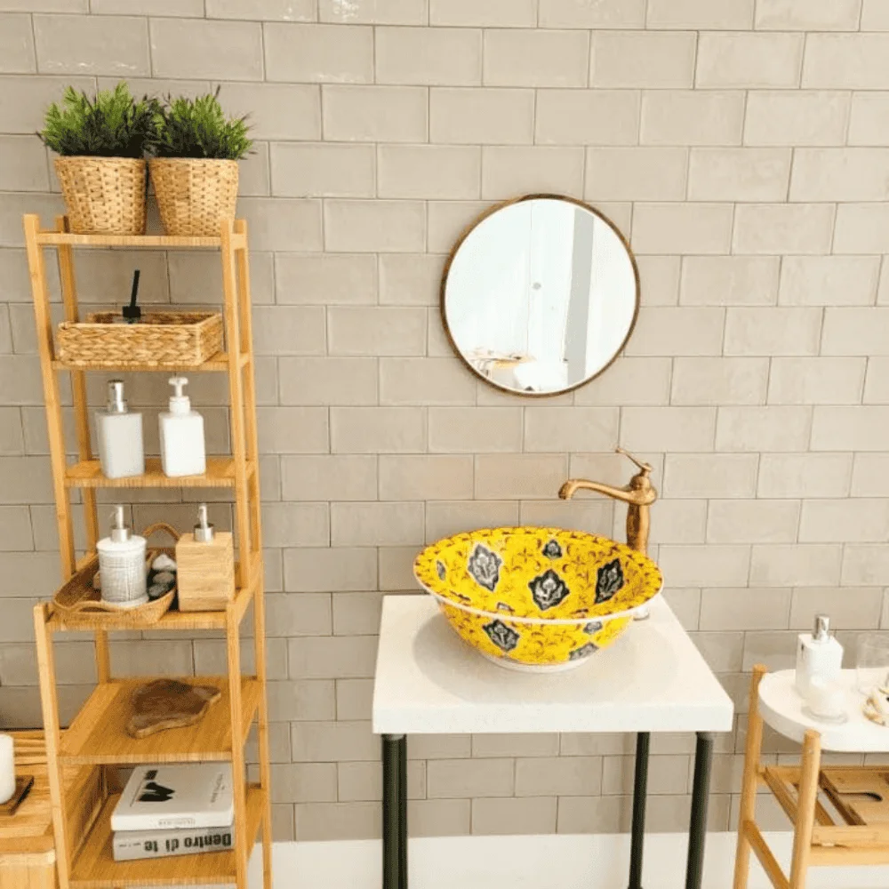 Handmade Moroccan Ceramic Sink – Multicolor Hand-Painted