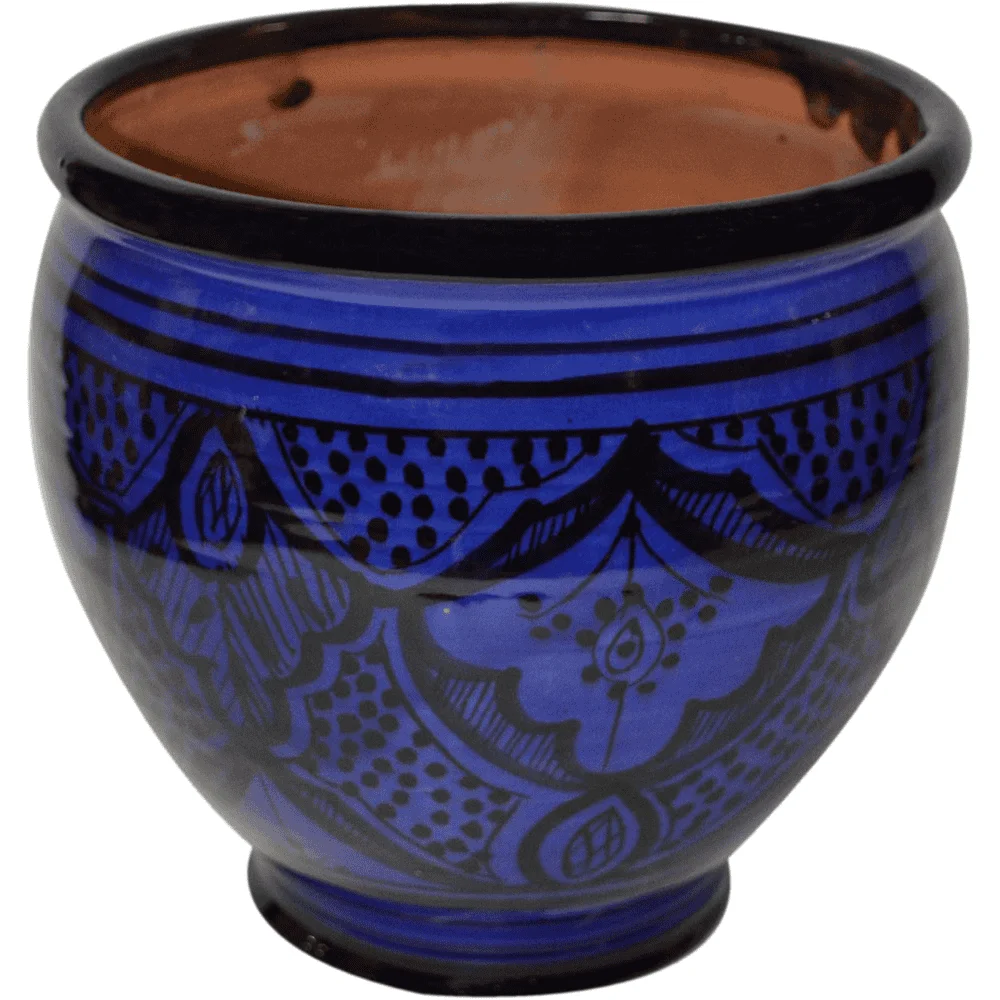 Handmade Multicolor Moroccan Ceramic Planter with Drain Hole
