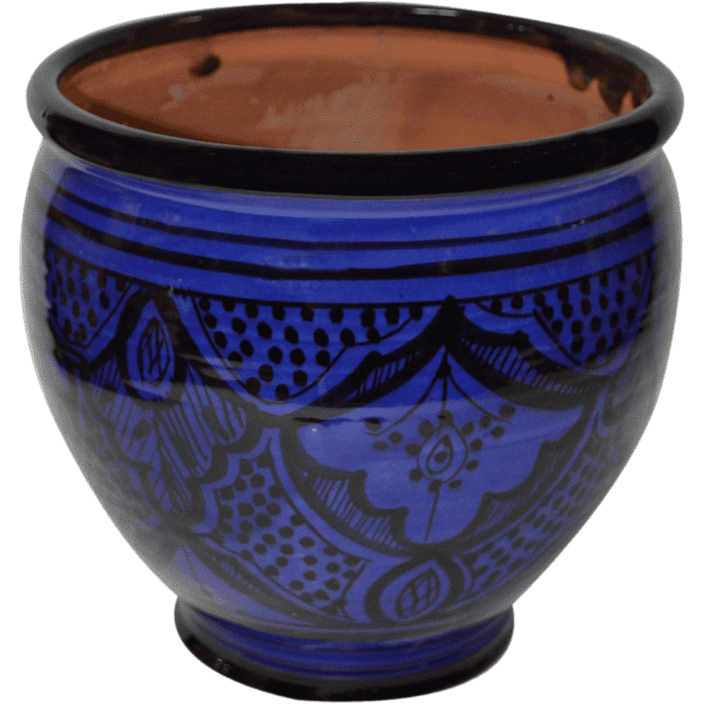 Handmade Multicolor Moroccan Ceramic Planter with Drain Hole