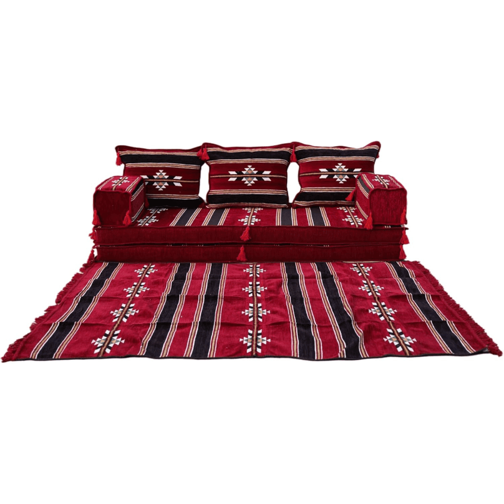 L Shaped Floor Sofa Set for Moroccan Majlis Living Rooms