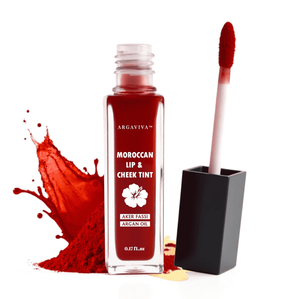 Aker Fassi Lip Stain & Cheek Tint with Argan Oil, Long Wear