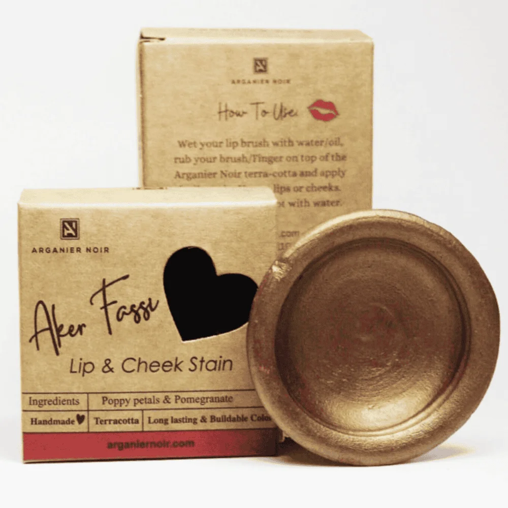 Premium Moroccan Aker Fassi Lip Tint and Blush Brick Color