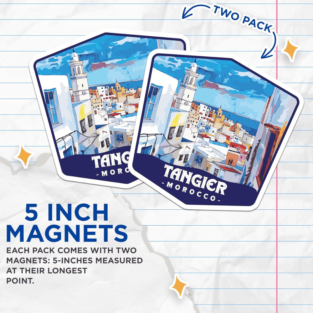 Tangier Magnets 2 Pack | Moroccan Cityscape Fridge Magnet