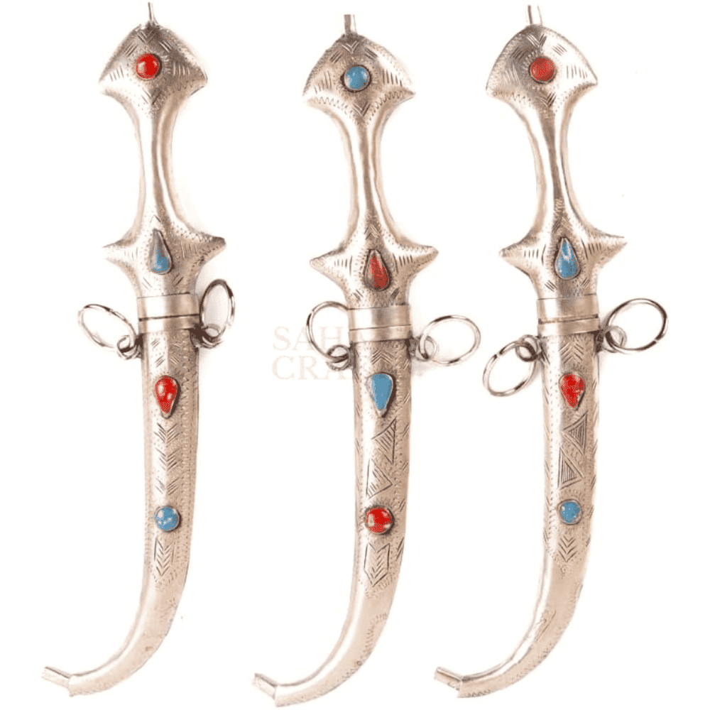 Set of 3 Moroccan Khanjar Handmade Stainless Steel Daggers