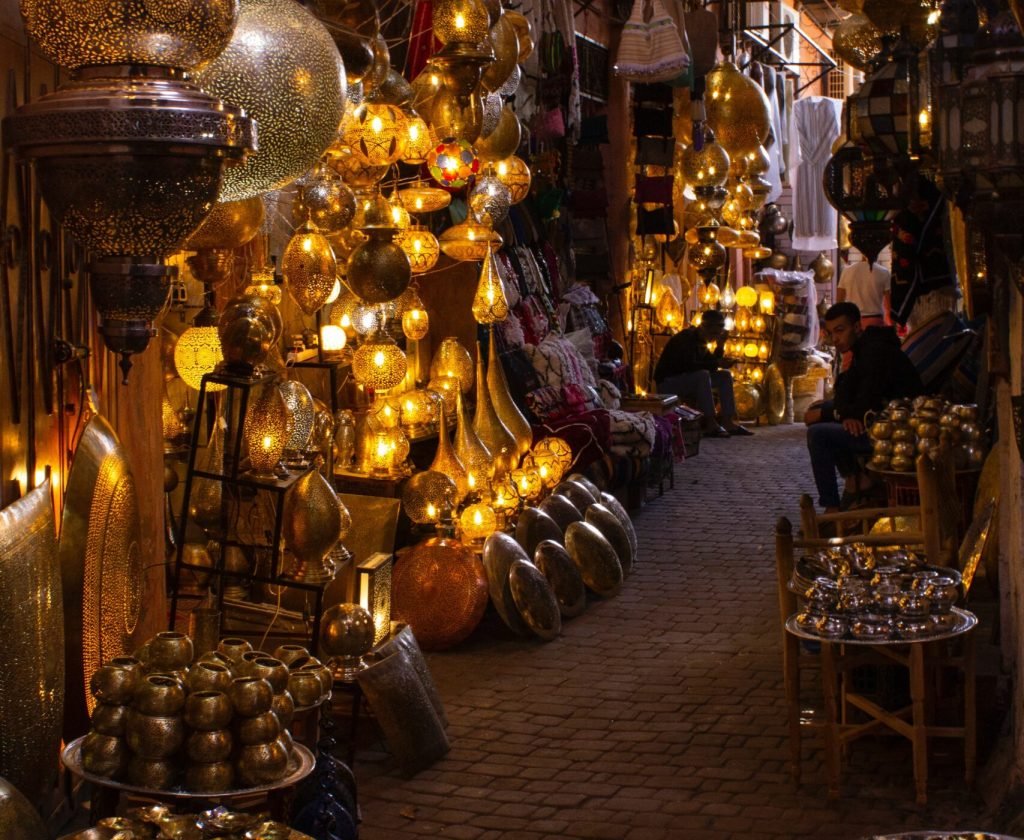 Souvenirs souk in Marrakech Morocco